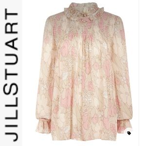 Like New Jill Stuart Pink/Cream Bernadette Ada Blouse 2